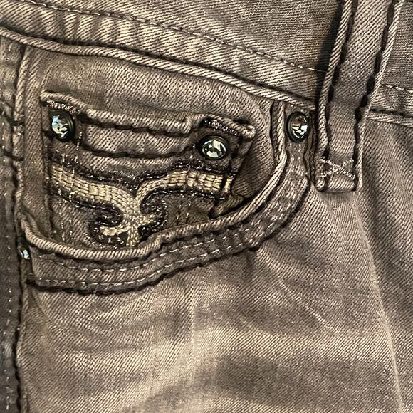 Rock Revival Jen Straight Jeans Womens Size 29  Black Wash Mid Rise Slim Fit - Picture 6 of 13